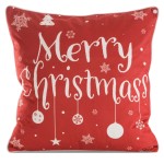 Poszewka świąteczna z welwetu zdobiona motywem świątecznym 