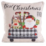 Poszewka z welwetu zdobiona motywem świątecznym Santa