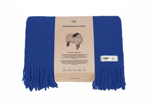 Koc z 100% wełny kobaltowy YETI HOP  