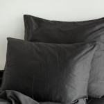 Poszewka na poduszkę satynowa Antracyt
